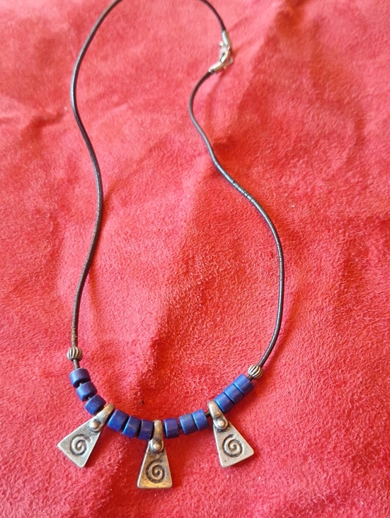 Jewelry - Blue Beaded Pendant Necklace - Women Jewelry Greek Festival Jewlery